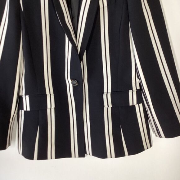 Karl Lagerfeld‎  Paris Balance-Stripe Blazer button down Black & White Size  10 - Picture 7 of 16